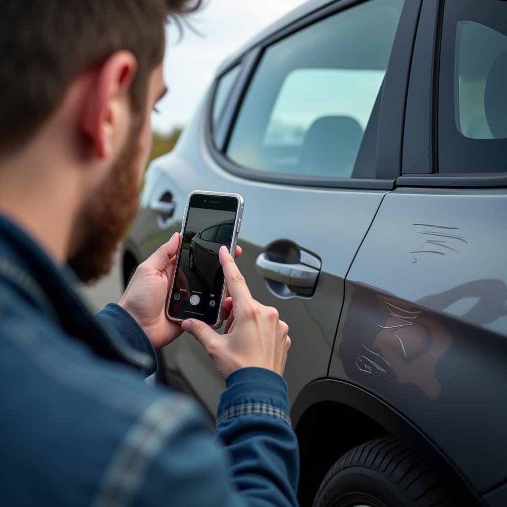 Inspecting a Rental Car for Damage Before Driving