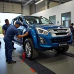 Isuzu VCross at a service center in Goa