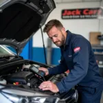 Jack Cars Service Centre Mechanic Working