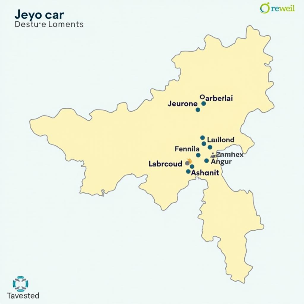 Mapa lokací autoservisů v Jeypore