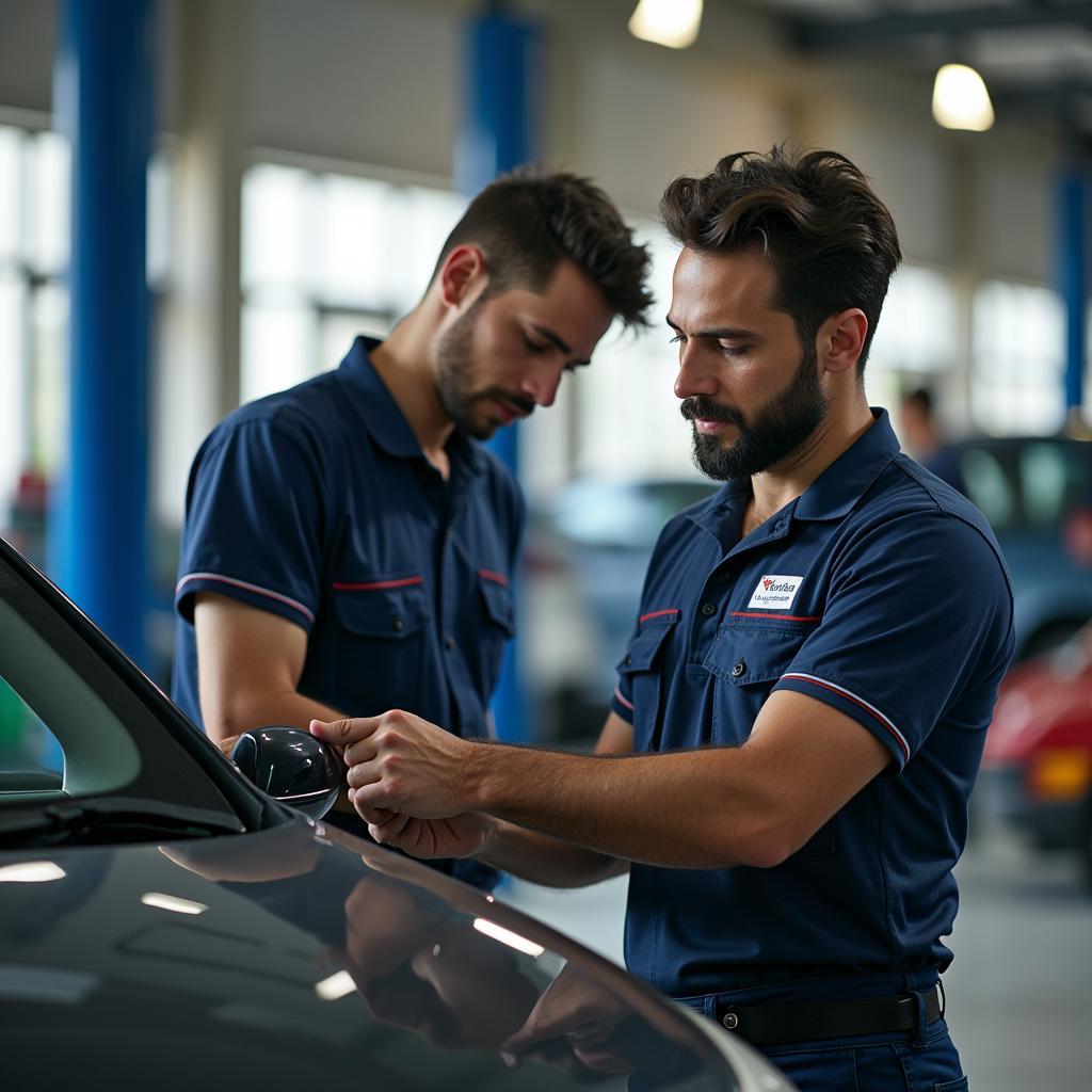 JNU Car Service Mechanic Working