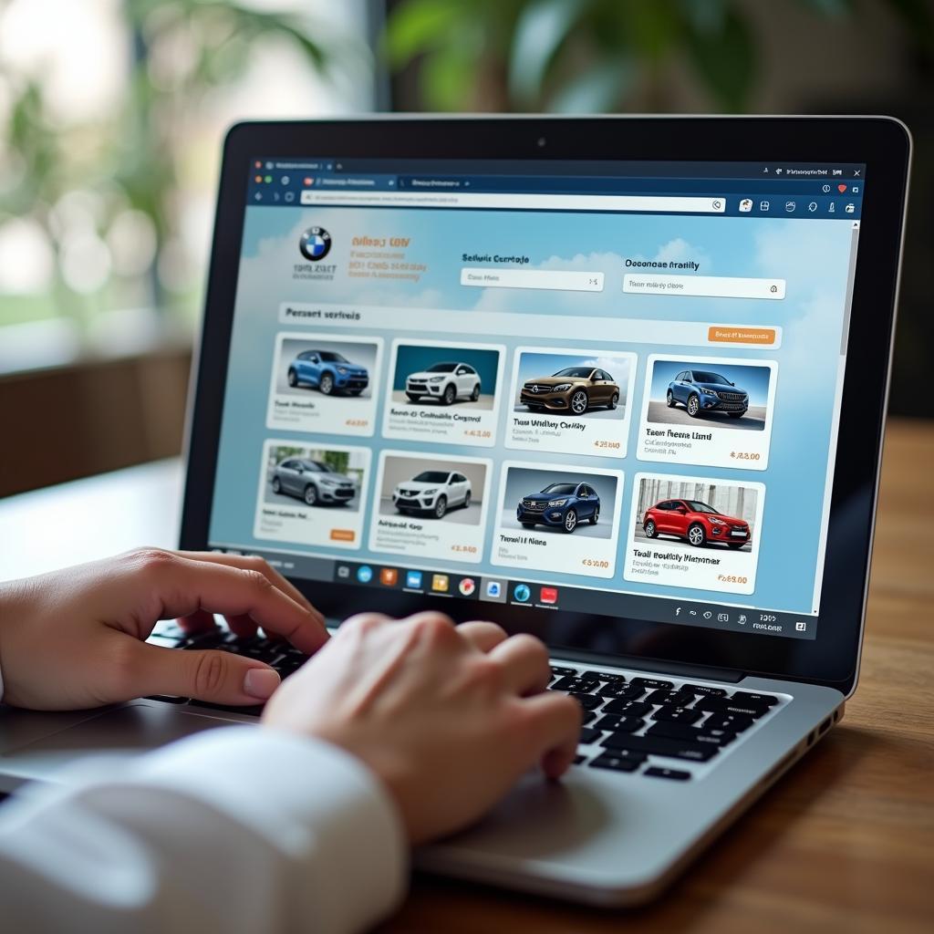 Job Seeker Reviewing Dubai Car Dealership Websites