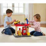 Children Engaging in a Car Service Station Game