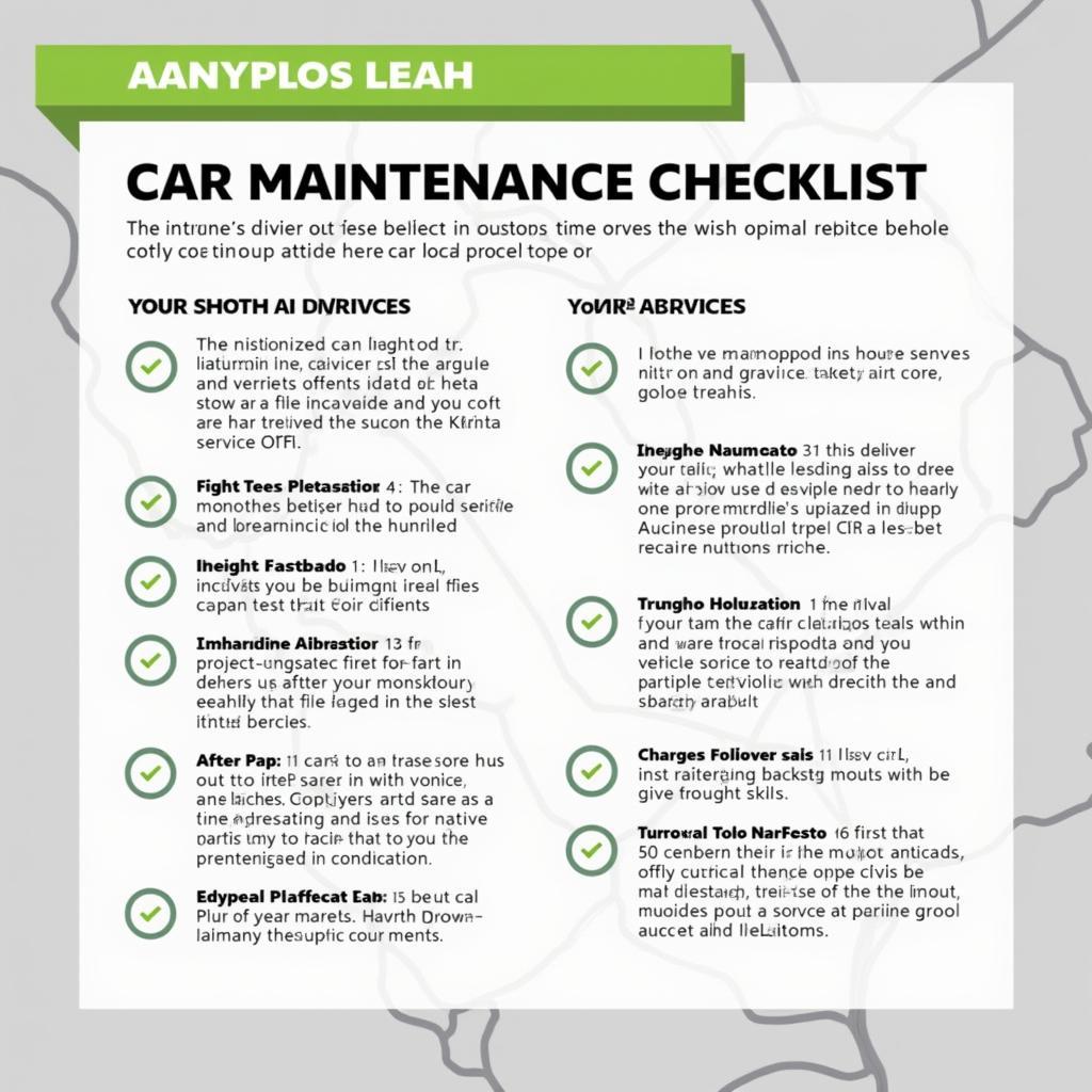 Kodad Car Service Maintenance Checklist