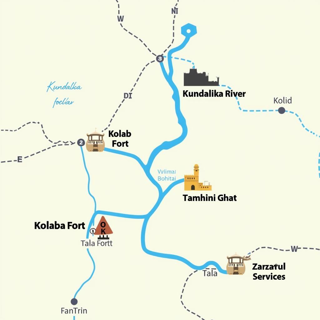 Map of Kolad Tourist Attractions