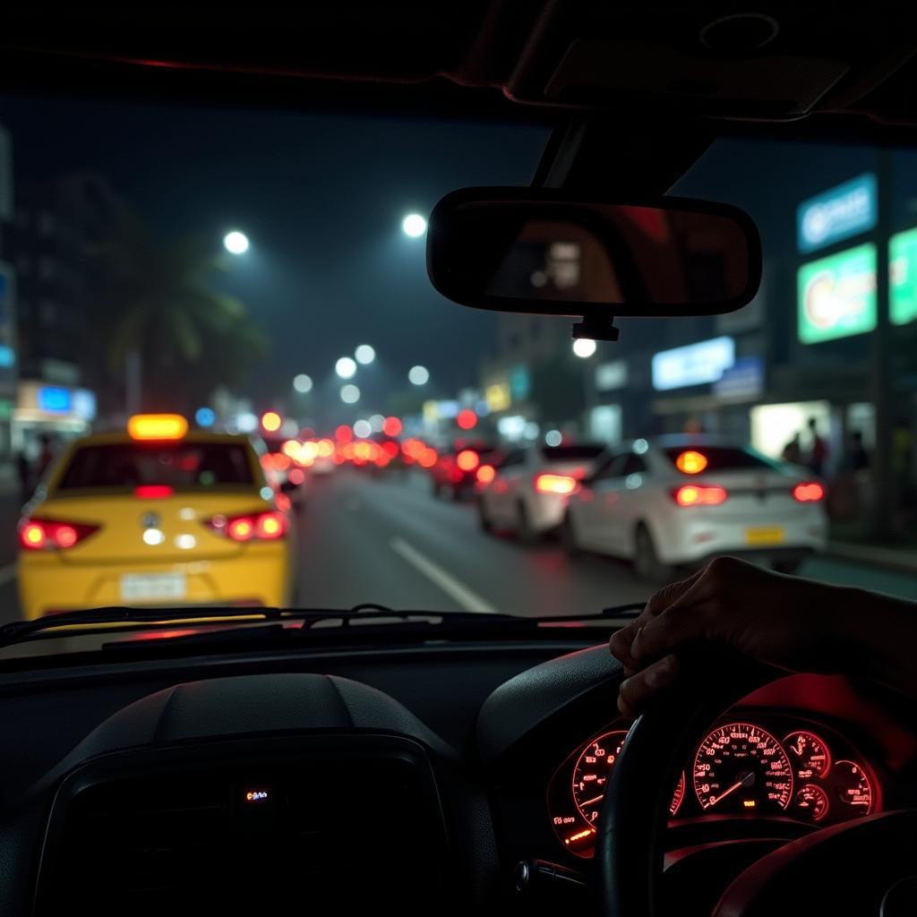 Kolkata Cab Driving at Night