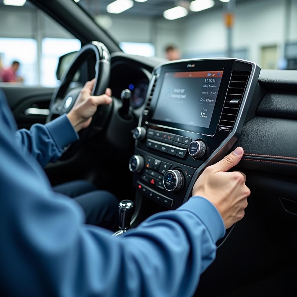 Modern diagnostic equipment in a Konapaa Agrahara car service shop