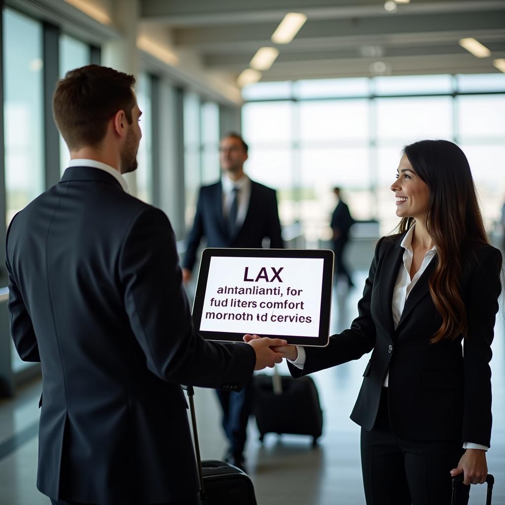 Chauffeur Meeting Client at LAX Baggage Claim