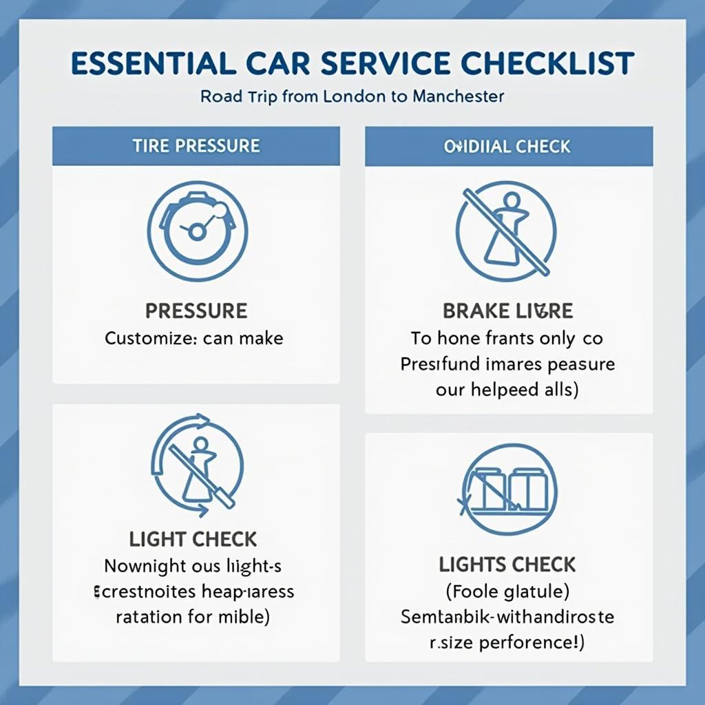 Car Service Checklist for London to Manchester Trip