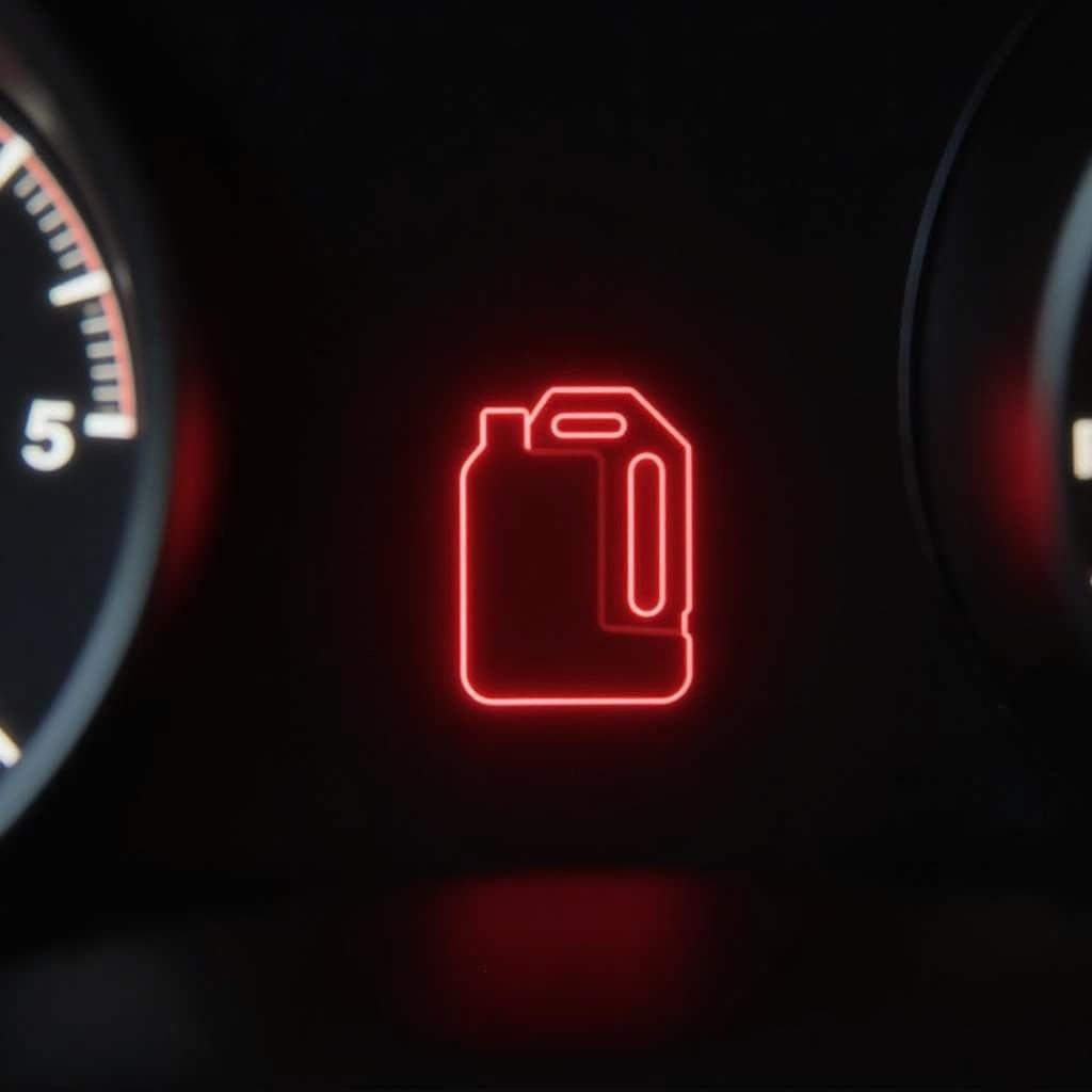 Low Oil Pressure Warning Light on Car Dashboard