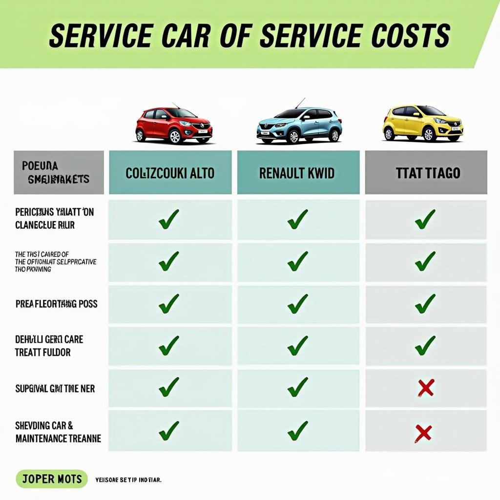 Comparing Low Service Cost Cars in India