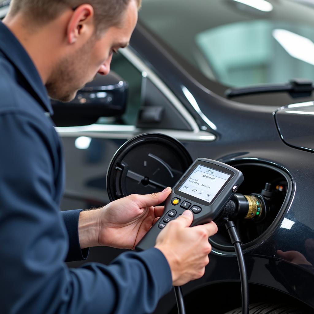 LPG Car Service Technician Inspecting System