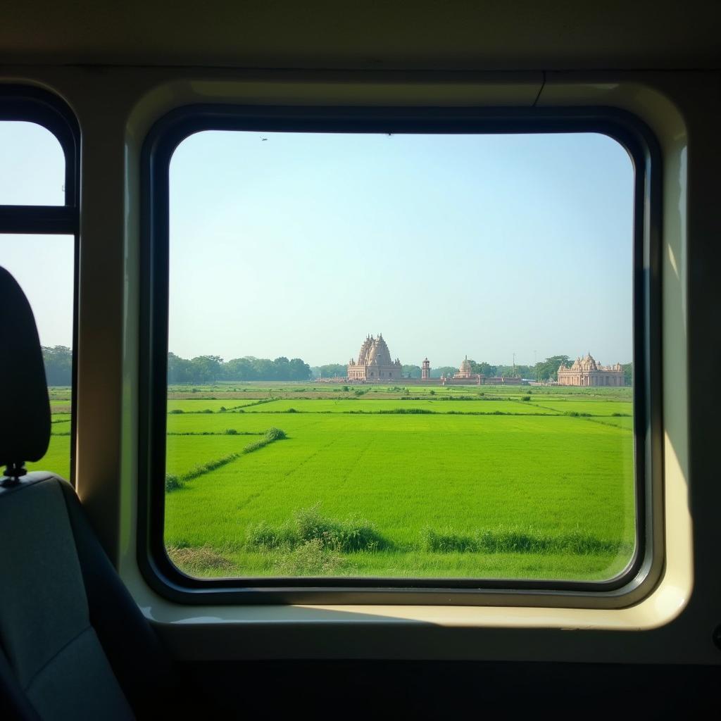 Enjoying the scenic route during a road trip from Lucknow to Varanasi