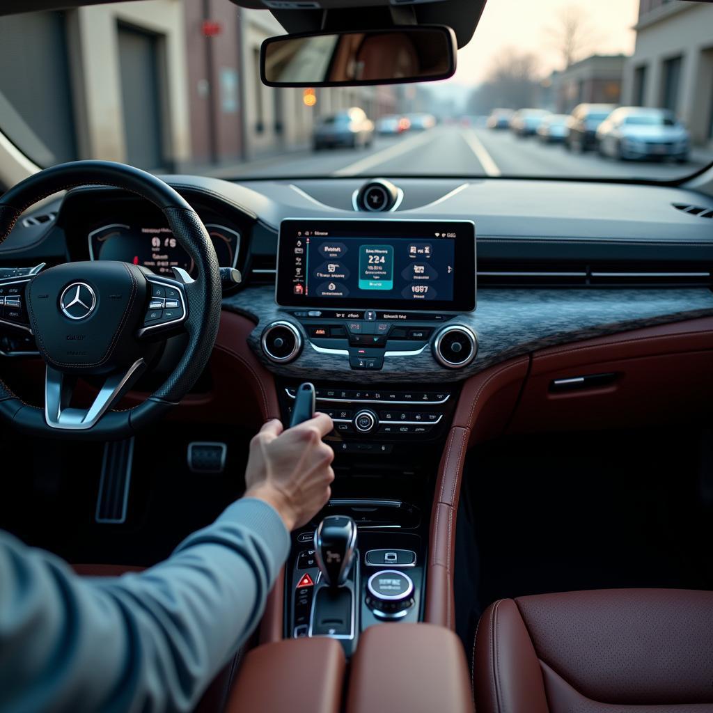 Luxury Car Interior with Connectivity Features: Seamless Integration of Technology