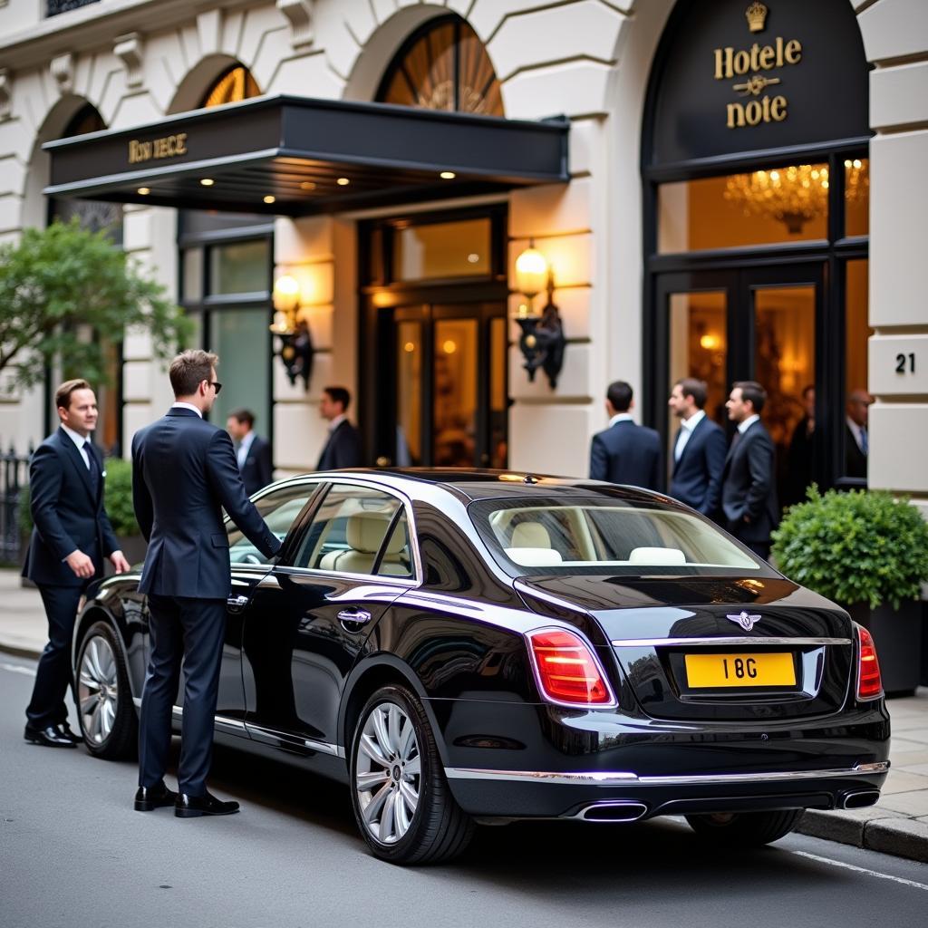 Luxury Car Service Arrival at London Hotel