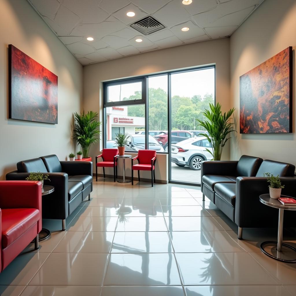 Comfortable Waiting Area at a Mahindra Car Service Center