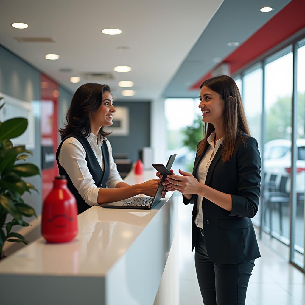 Mahindra First Choice Service Centre Reception Area