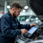 Malones Car Service Expert Technician Performing Diagnostics