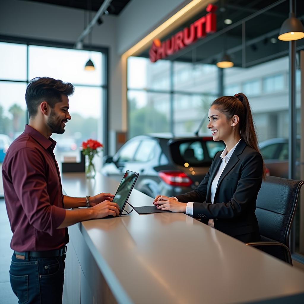 Maruti Car Service Center Reception in Motera Ahmedabad