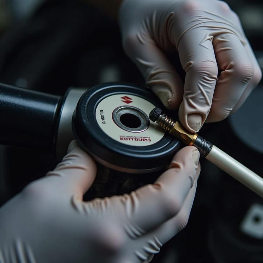 Maruti Genuine Parts Being Installed by Mobile Technician