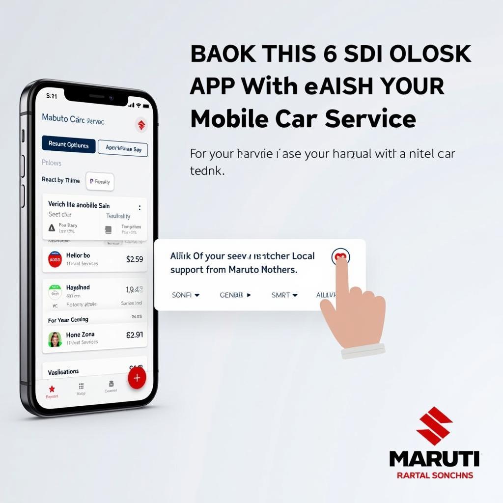 Booking a Maruti Mobile Car Service through a Mobile App