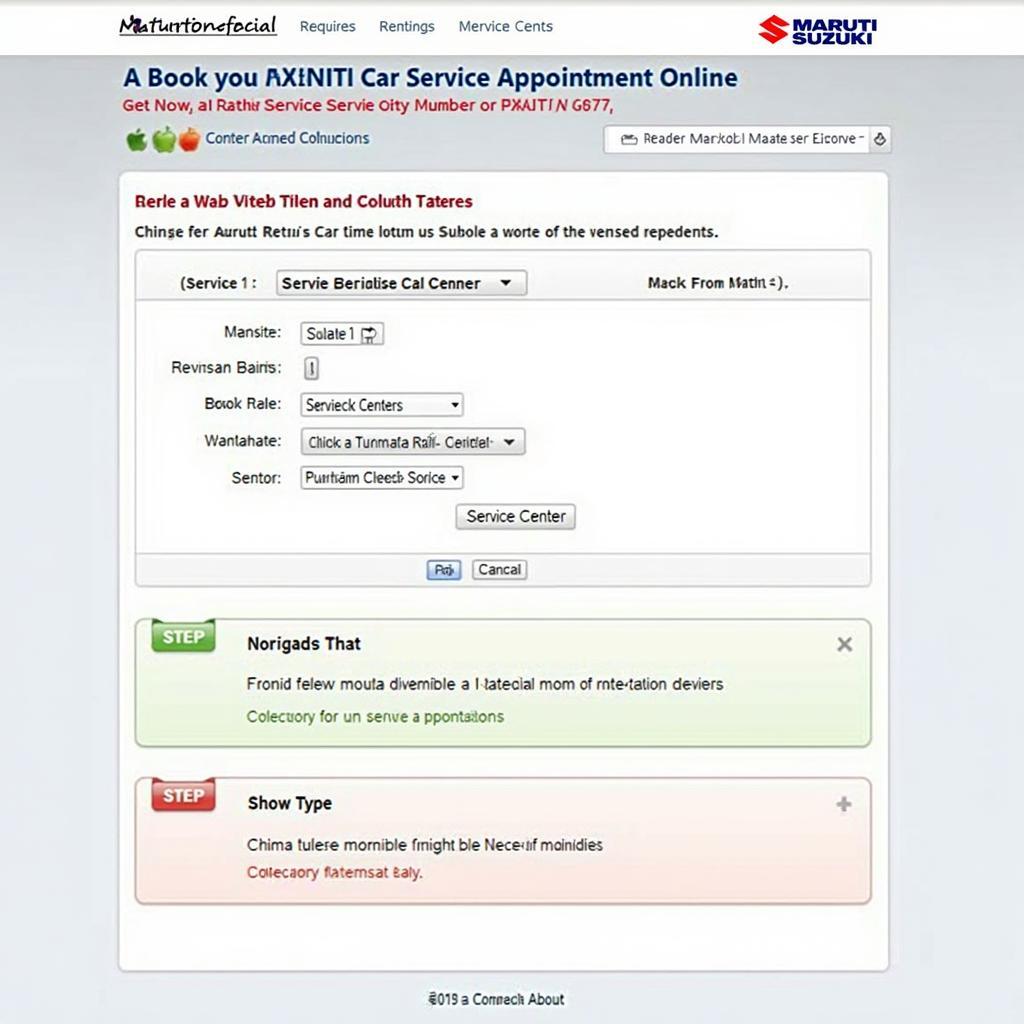 Maruti Suzuki Online Service Booking Process