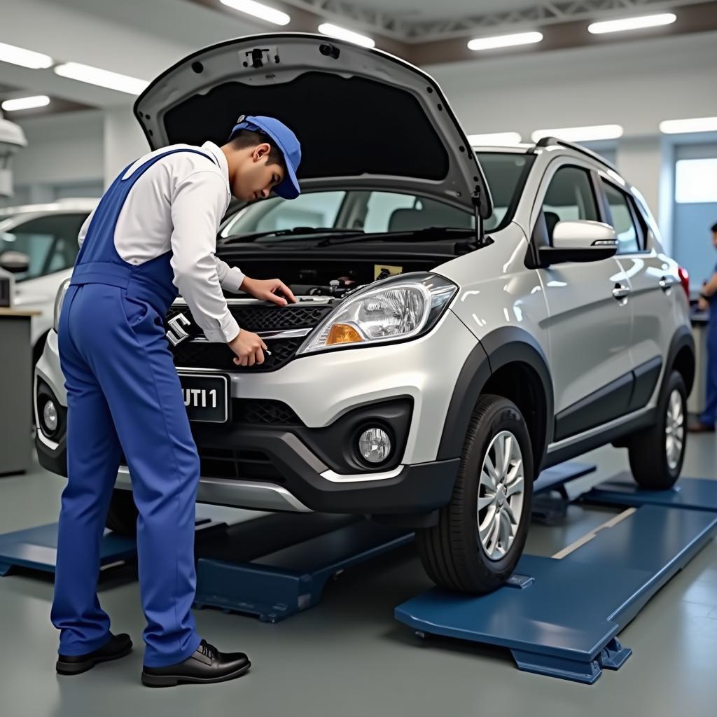 Maruti Technician Performing First Service