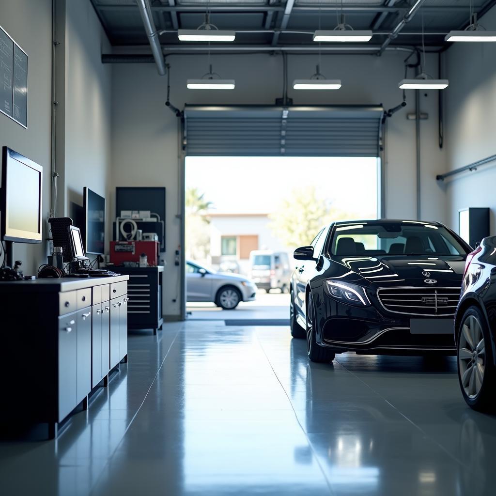 Modern Car Service Garage Interior in Mazzano