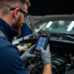 Mechanic Checking Car Engine