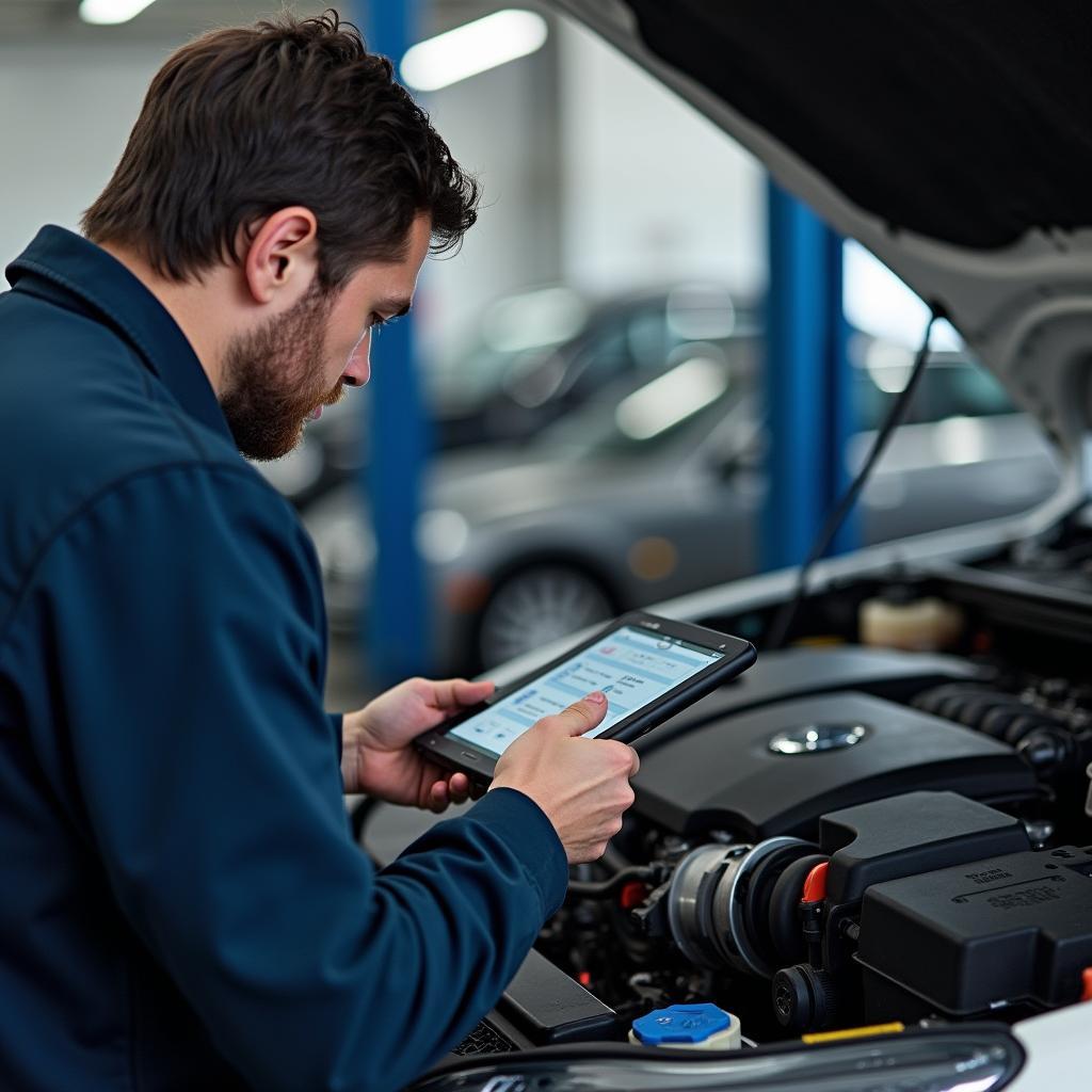 Mechanic Using Diagnostic Tools in Dhokali Thane