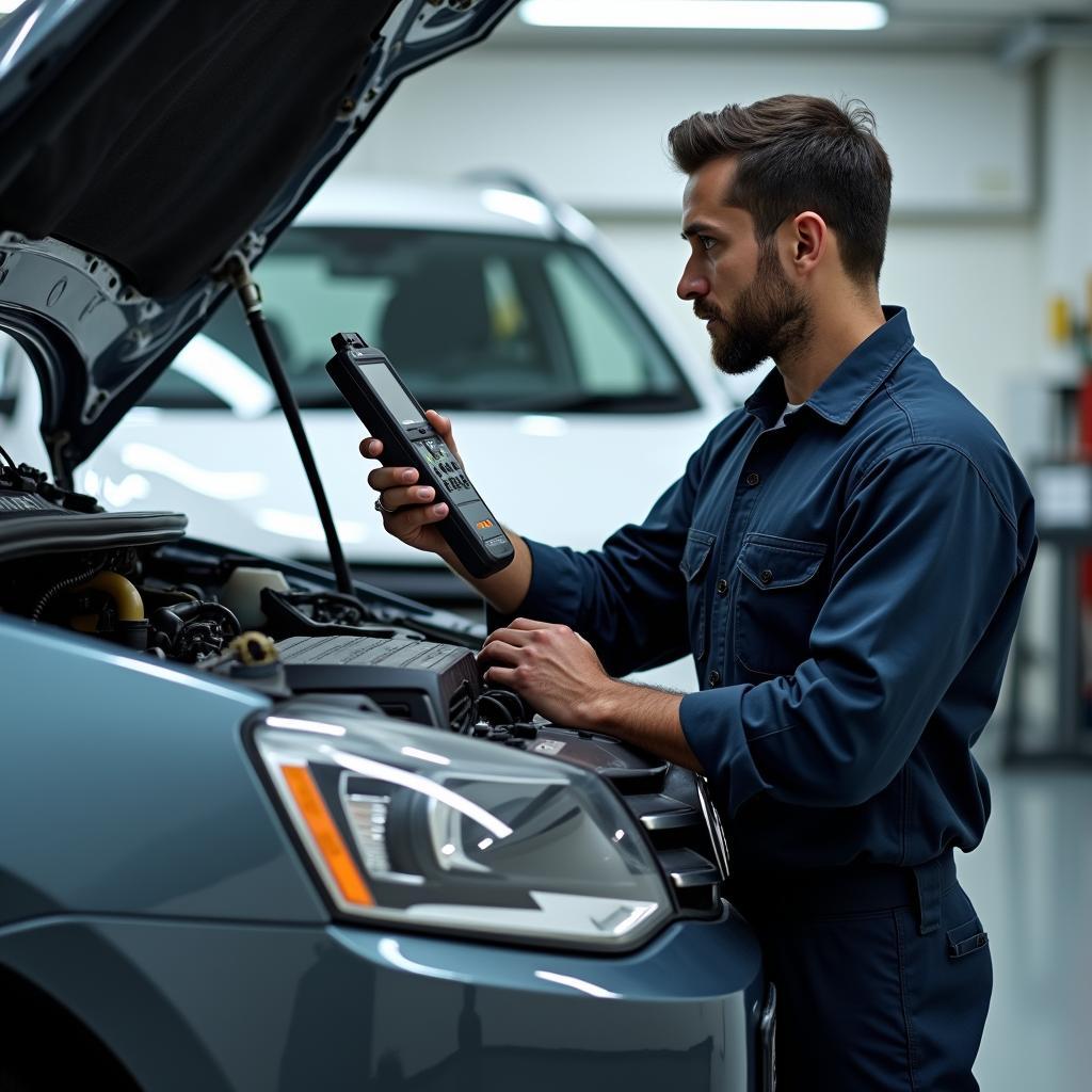 Mechanic Checking Car in Gurgaon