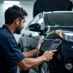 Mechanic Diagnosing Car Issue in Padannapalam