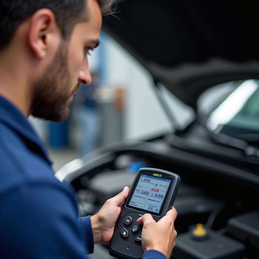 Mechanic Diagnosing Car Problem in Tenali