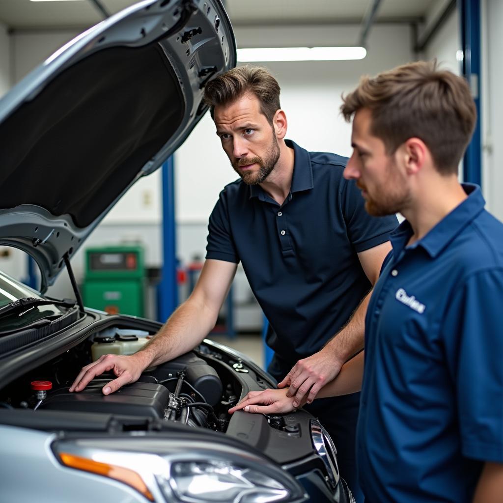 Mechanic Explaining Car Repair