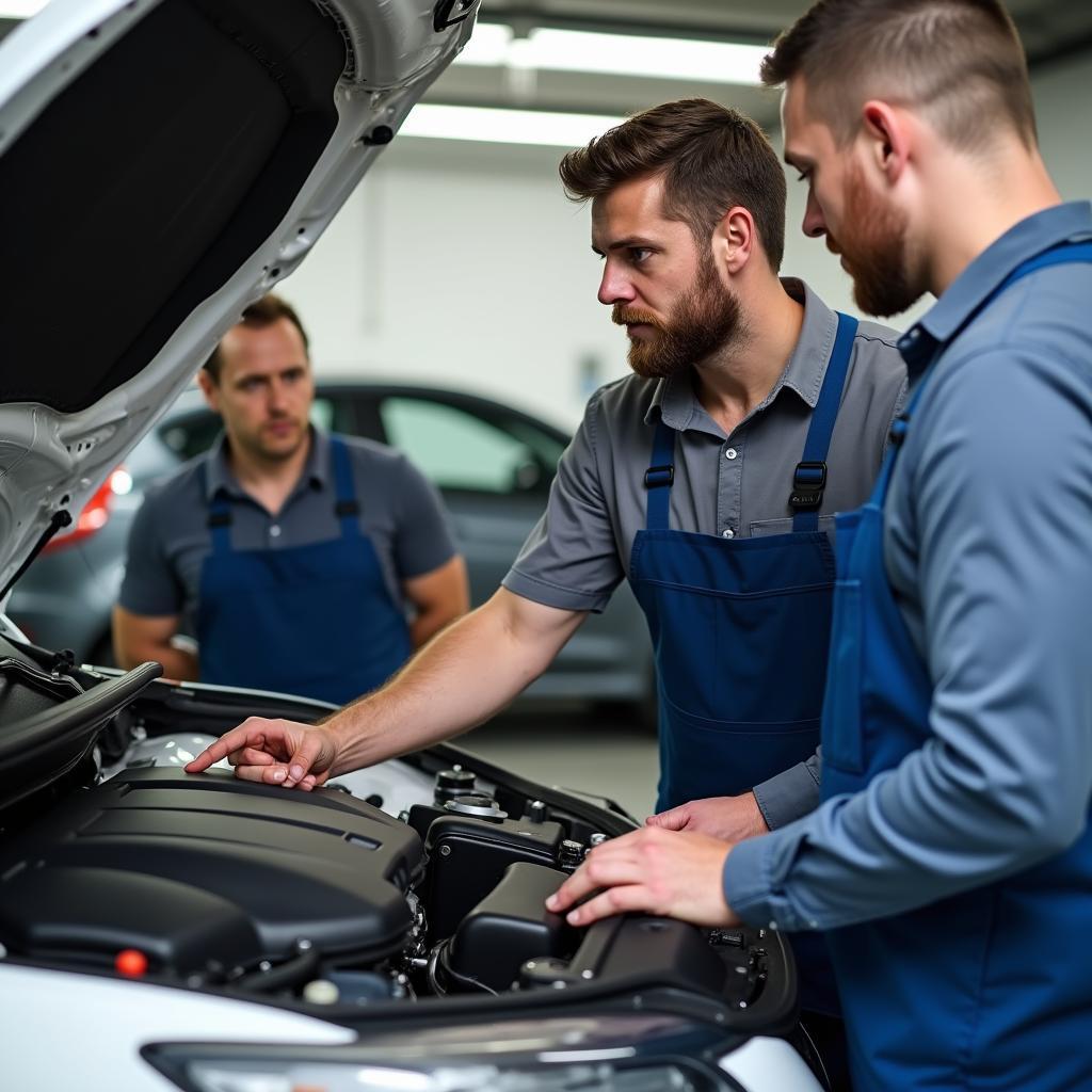 Mechanic Explaining Car Repair to Customer in Ormiston