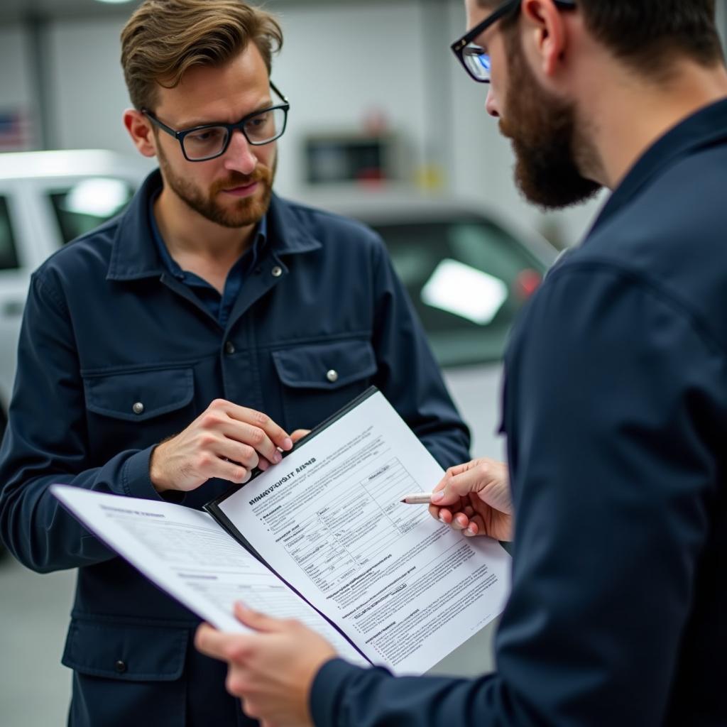 Mechanic Explaining Diagnostic Report in Dholewal