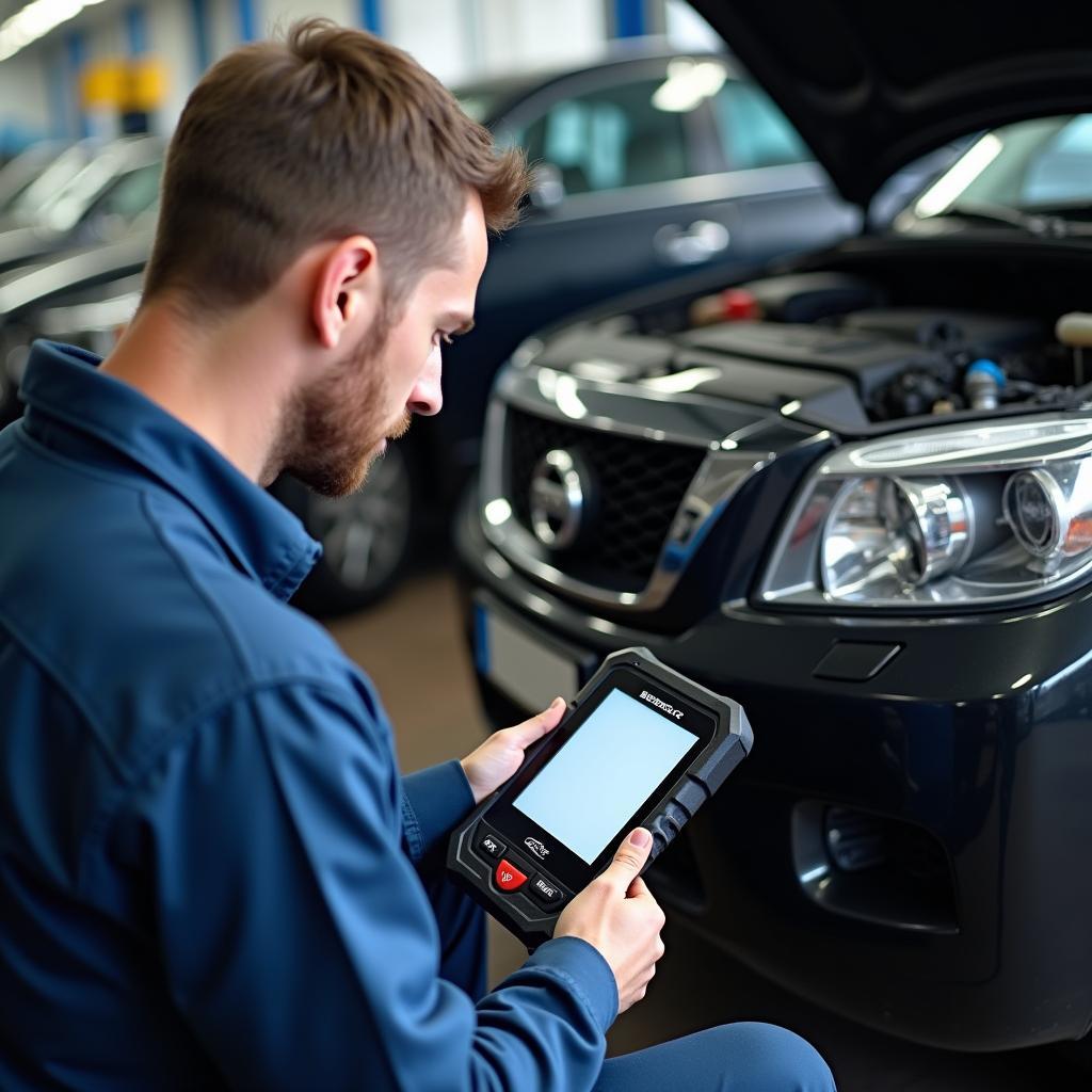 Mechanic Performing a Car Inspection Free HD