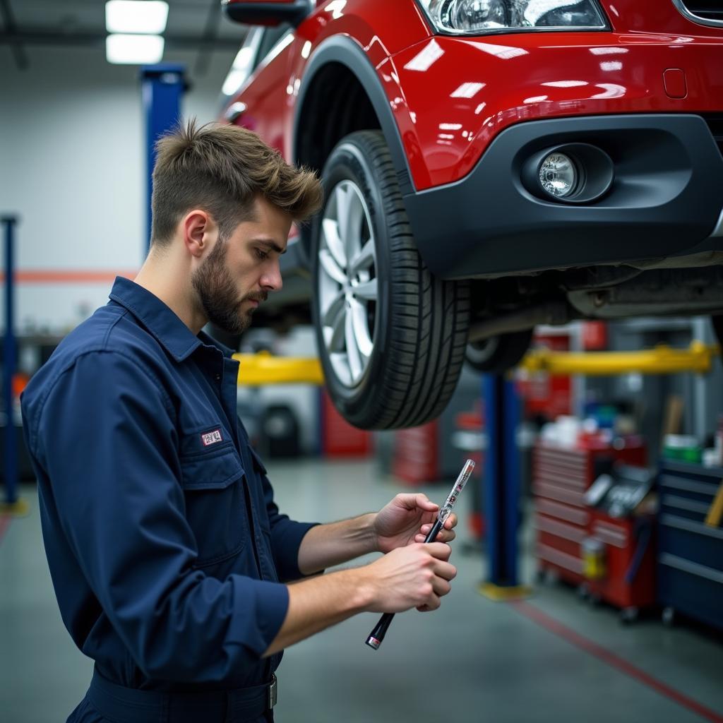 Mechanic Performing Car Service