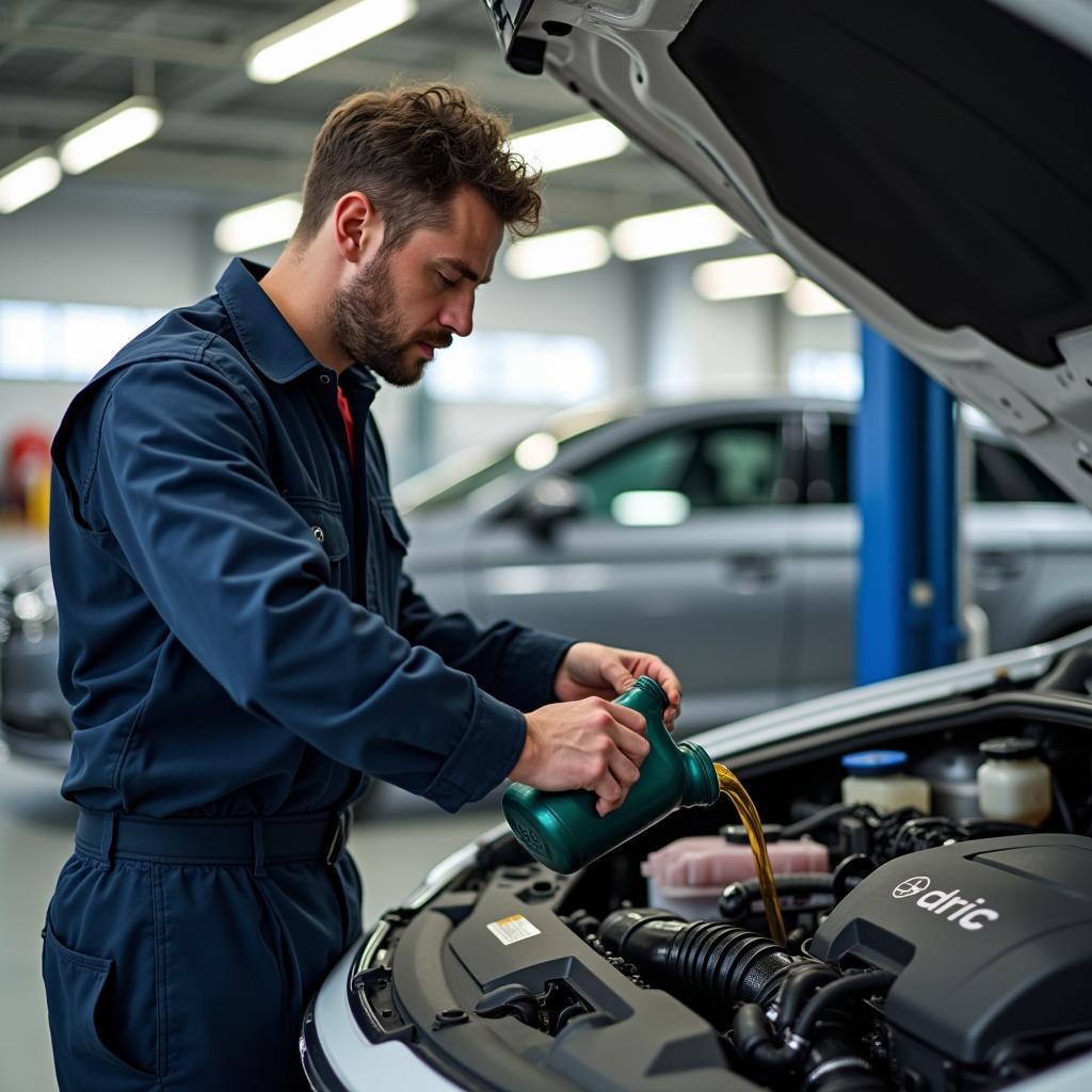 Mechanic Performing Car Service