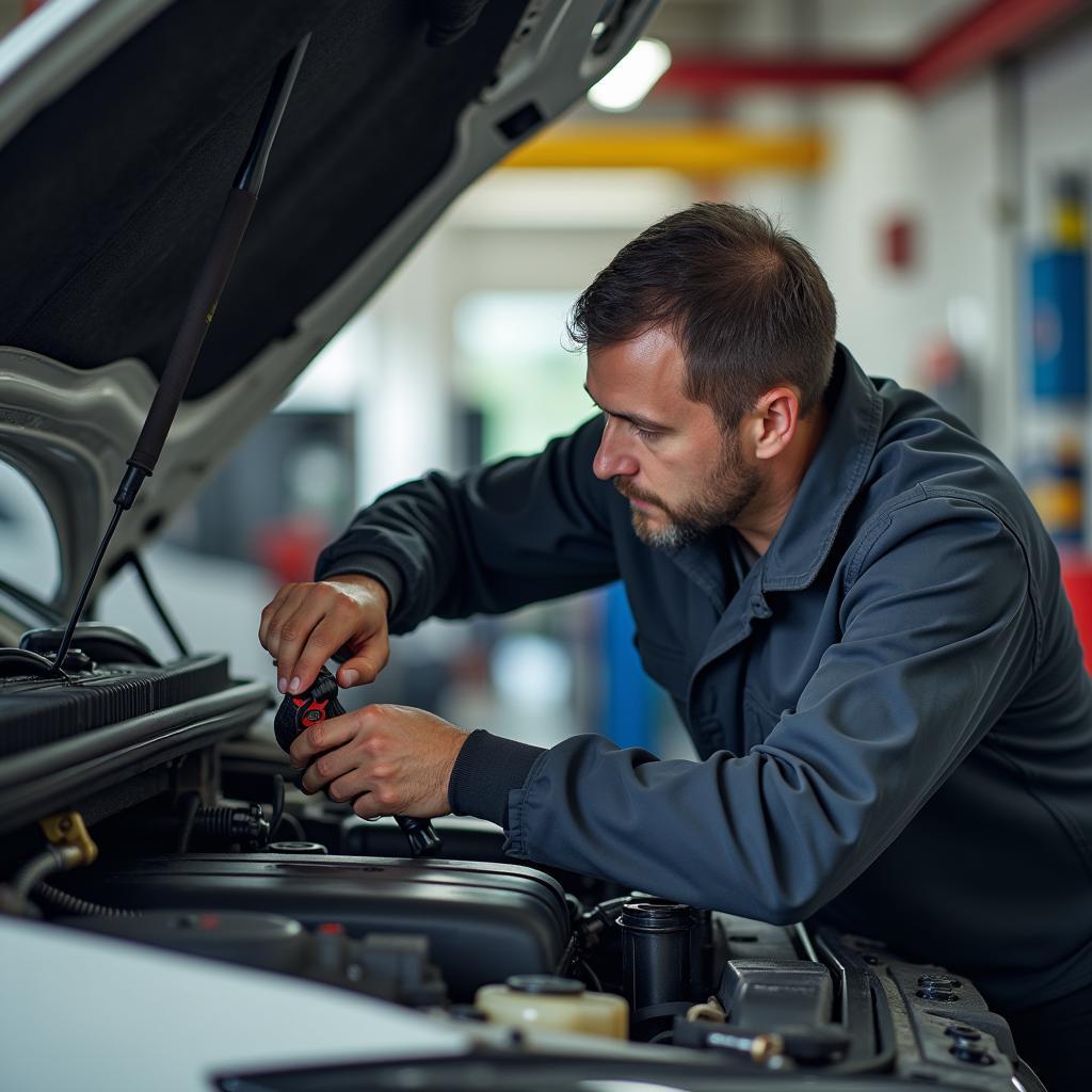 Mechanic Performing Car Service in Agartala