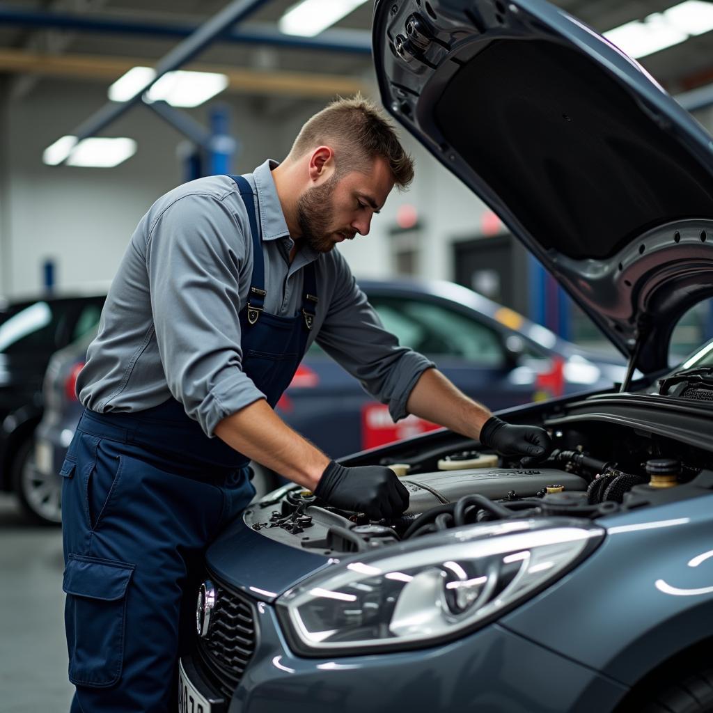 Mechanic Performing Car Service London