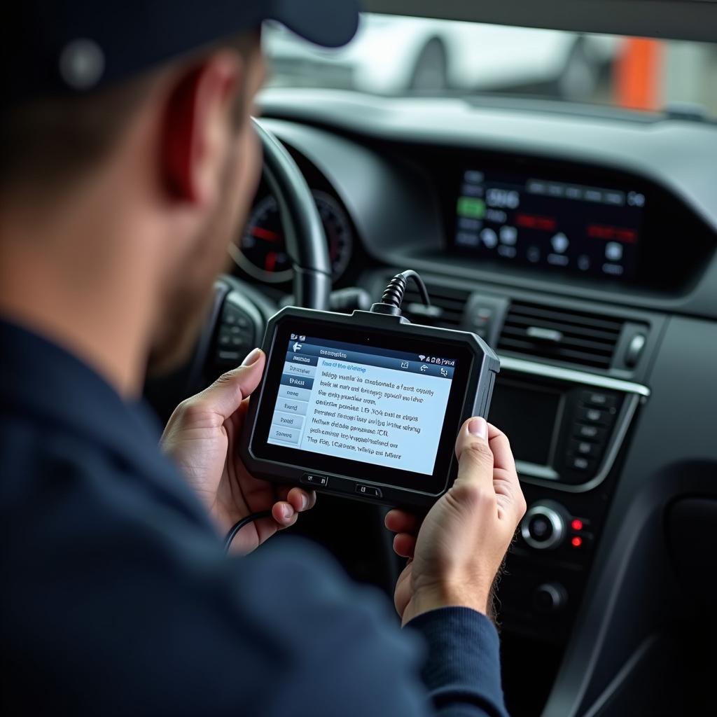 Mechanic Performing Diagnostic Test