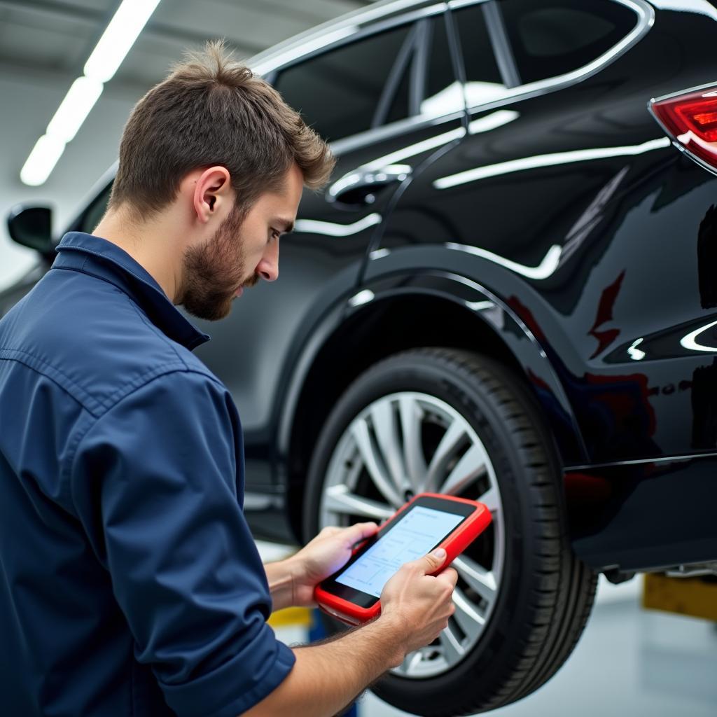 Mechanic Performing First Car Service