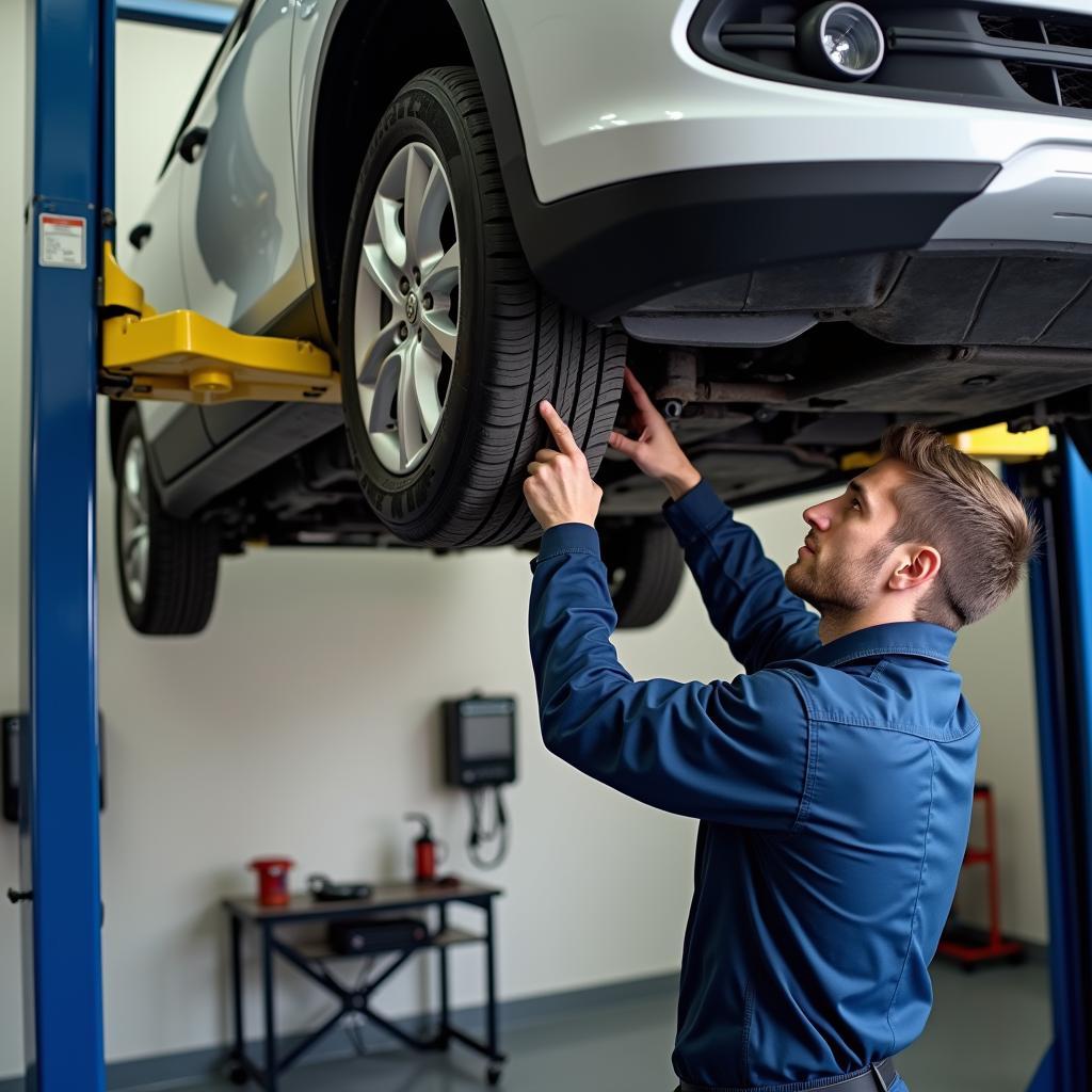 Mechanic Performing Routine Car Maintenance