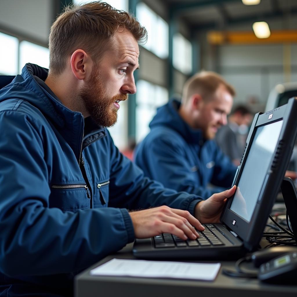 Mechanic Receiving Training Through Government Program