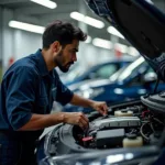 Experienced Mechanic Working on a Car Engine in Bangalore