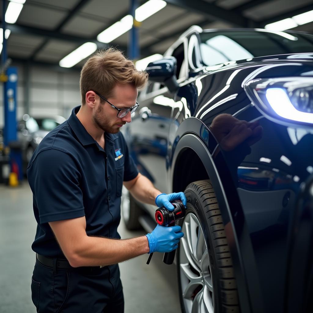 Mechanic Working on a European Car in Canberra