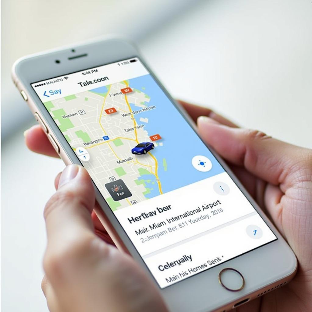 Booking car service through a mobile app