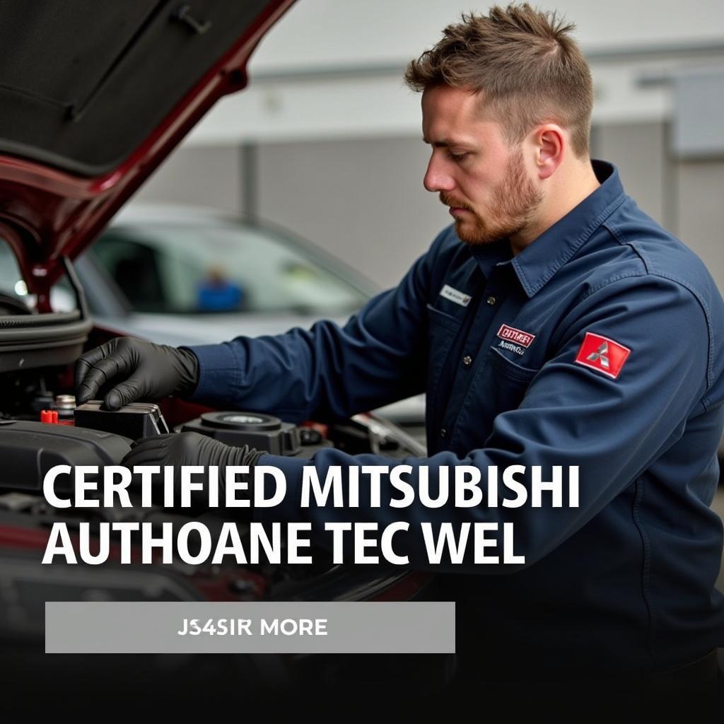 Mitsubishi Certified Technician Working on a Vehicle