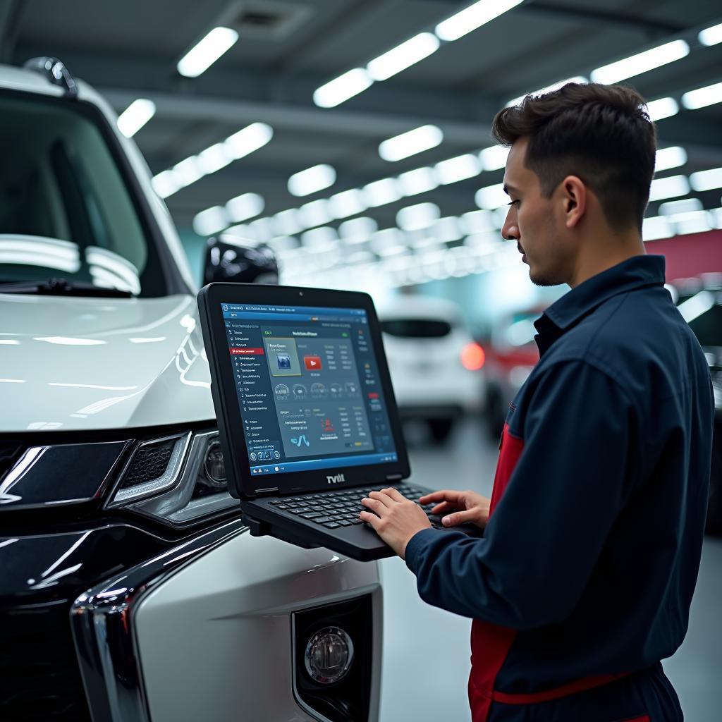 Advanced Diagnostic Equipment at a Mitsubishi Service Centre in Durgapur